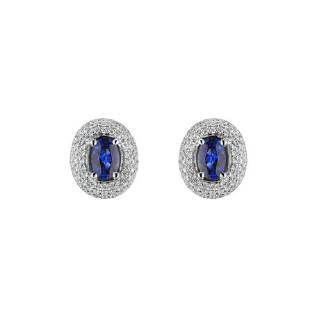 Diamond earrings with Sapphire Romance Queen