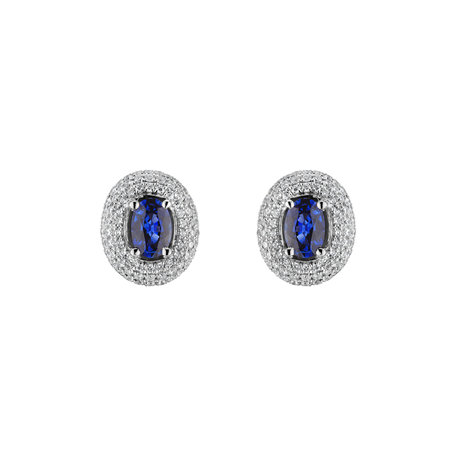 Diamond earrings with Sapphire Romance Queen