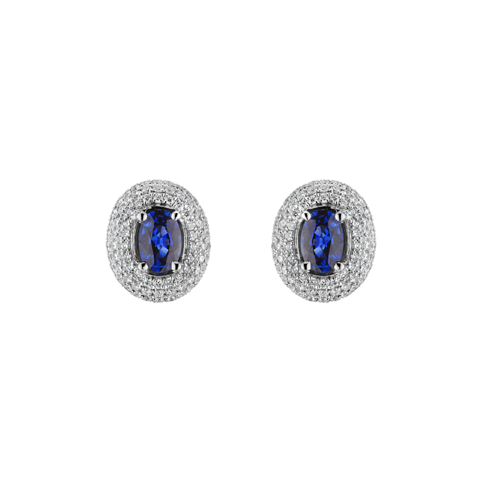 Diamond earrings with Sapphire Romance Queen
