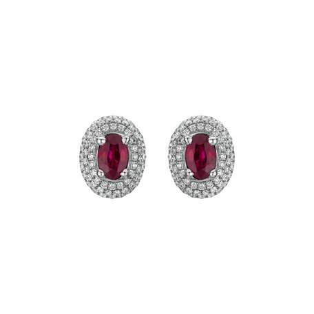 Diamond earrings with Ruby Romance Queen
