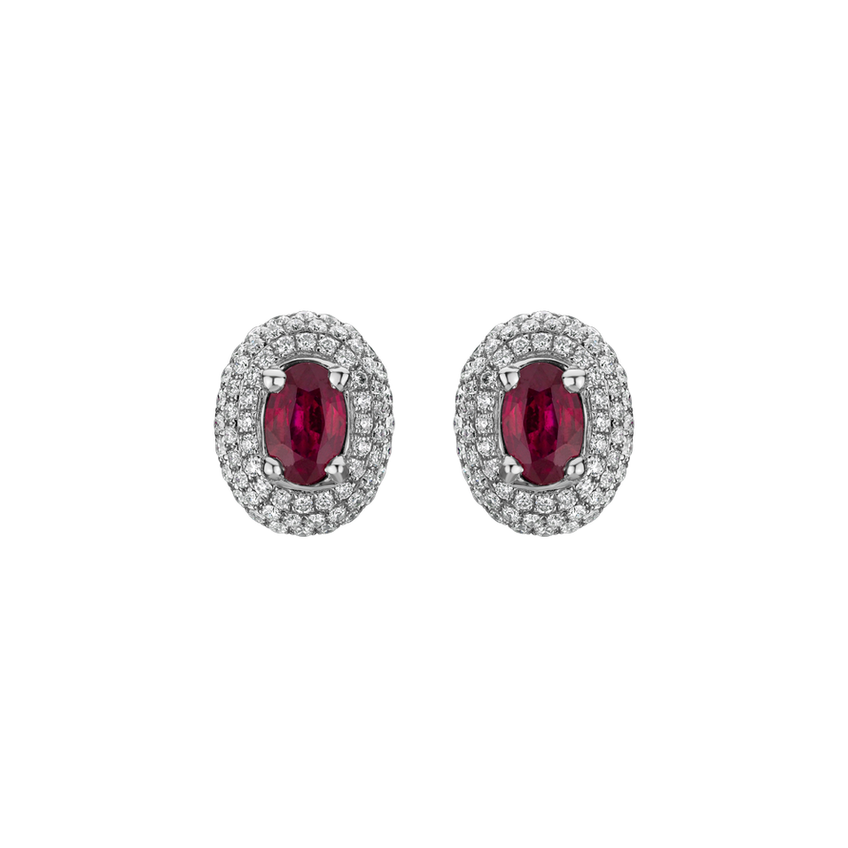 Diamond earrings with Ruby Romance Queen