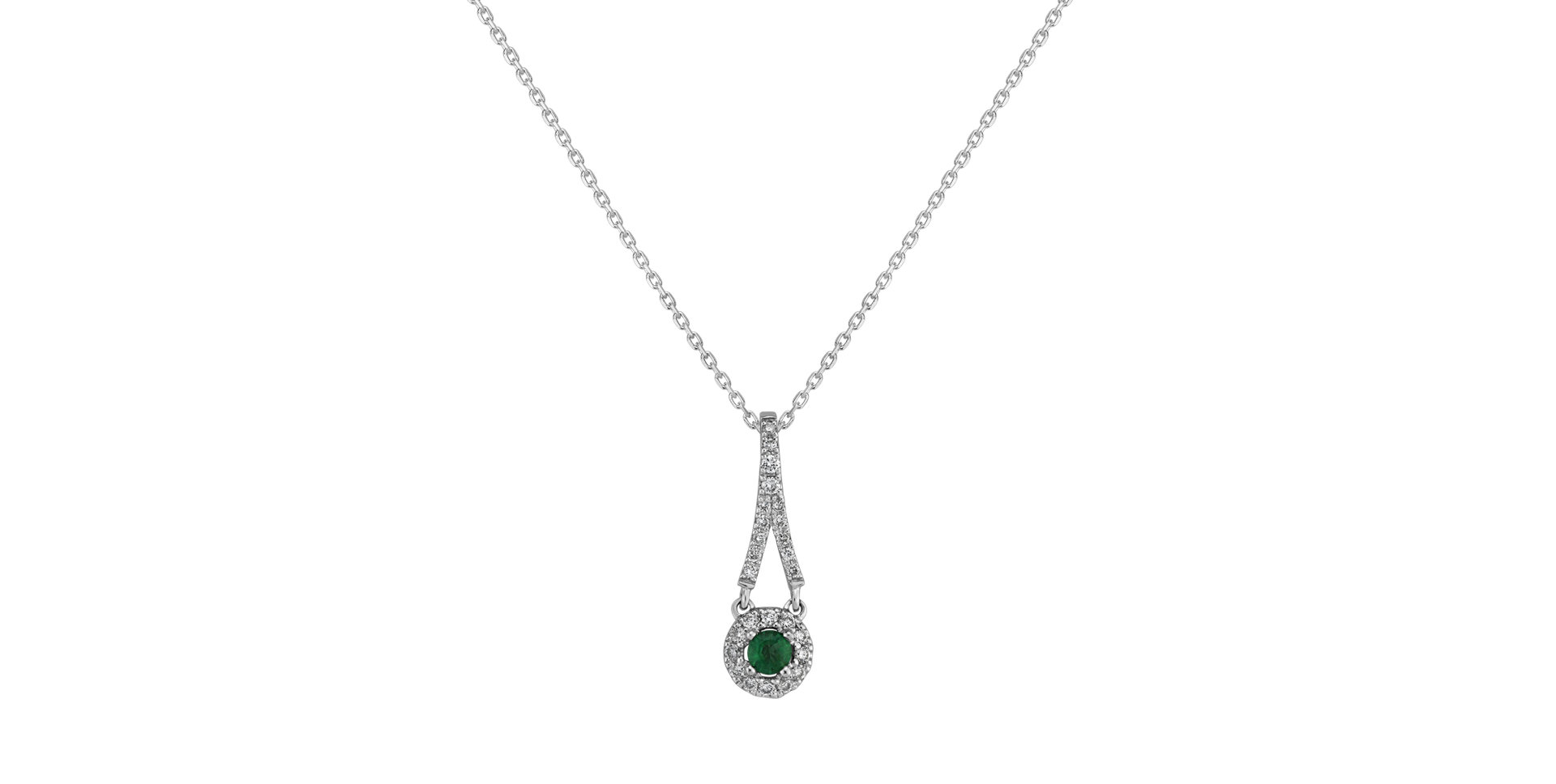 Diamond pendant with Emerald Green Fate