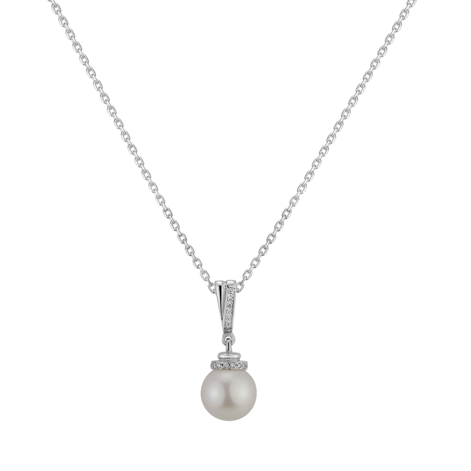 Diamond pendant with Pearl Galene