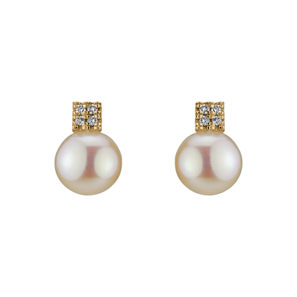 Diamond earrings with Pearl Pearl Fairytale