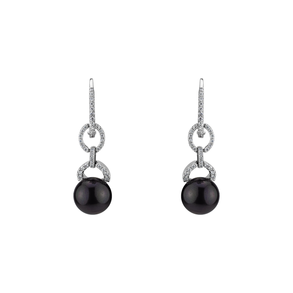 Diamond earrings with Pearl Ocean of Desires