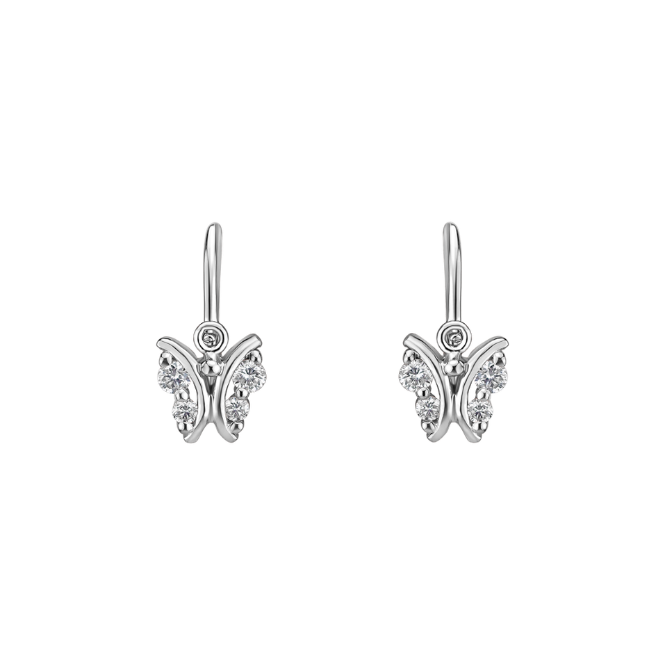 Children's diamond earrings Butterfly Sky