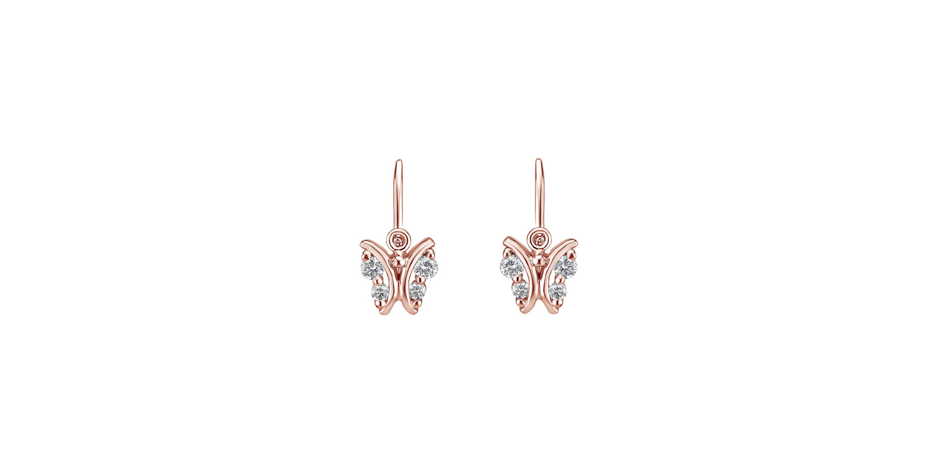 Children's diamond earrings Butterfly Sky