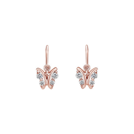 Children's diamond earrings Butterfly Sky