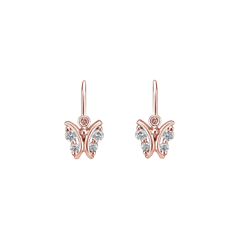 Children's diamond earrings Butterfly Sky