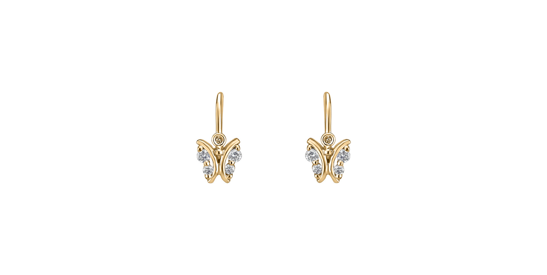 Children's diamond earrings Butterfly Sky