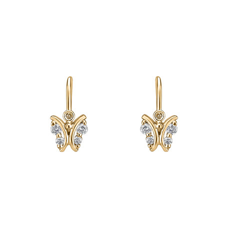 Children's diamond earrings Butterfly Sky
