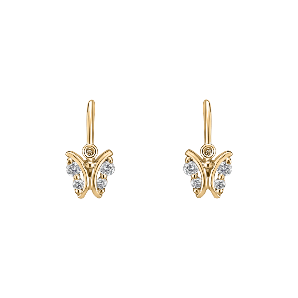 Children's diamond earrings Butterfly Sky