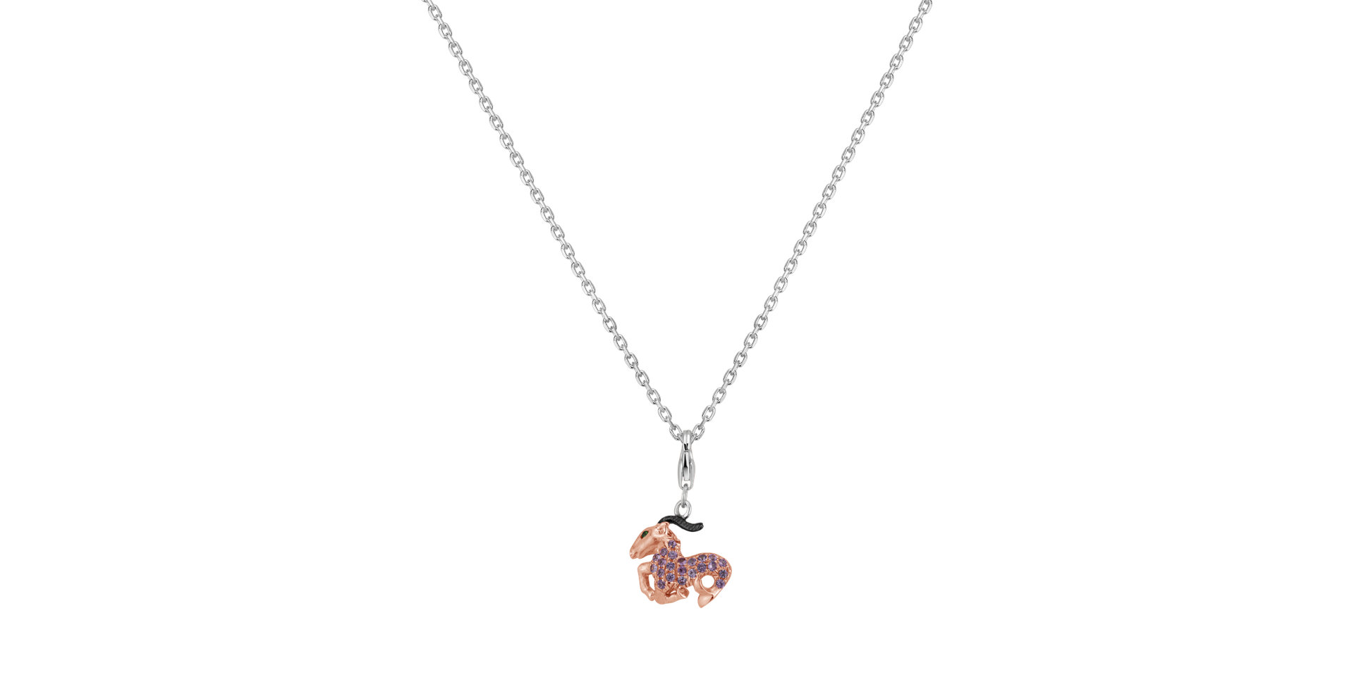 Pendant with Sapphire and Garnet Diamond Capricorn