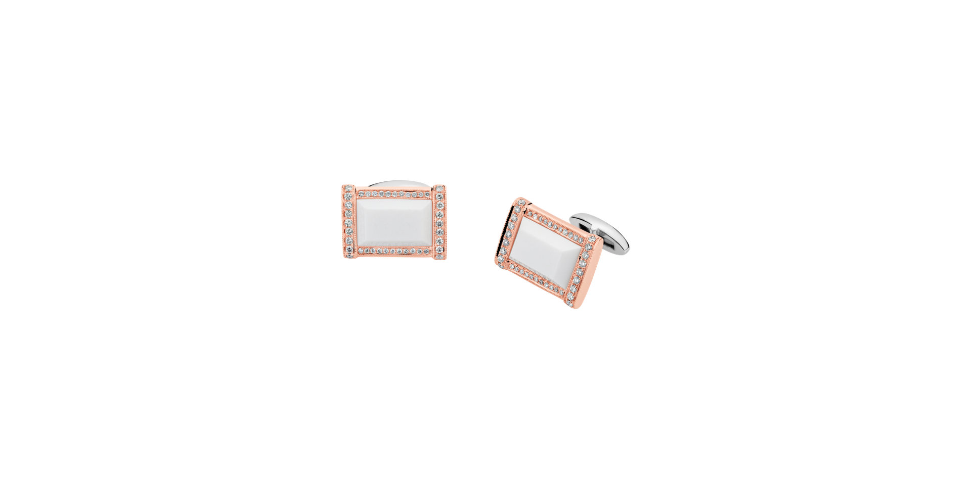 Diamond cufflinks with Agate Stairway to Heaven