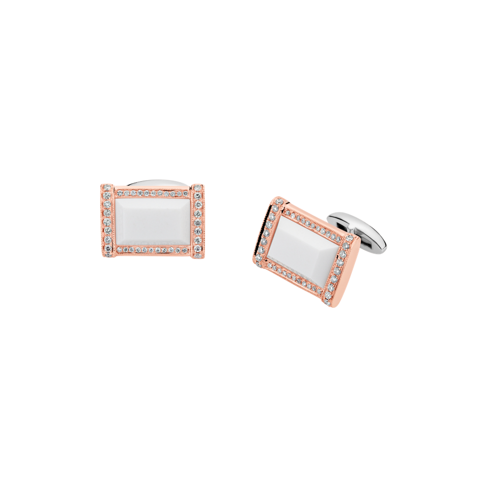 Diamond cufflinks with Agate Stairway to Heaven