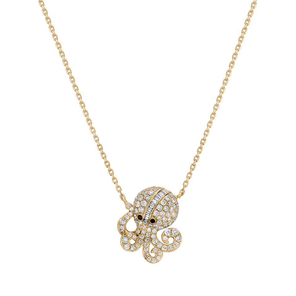 Necklace with black and white diamonds Miss Octopus
