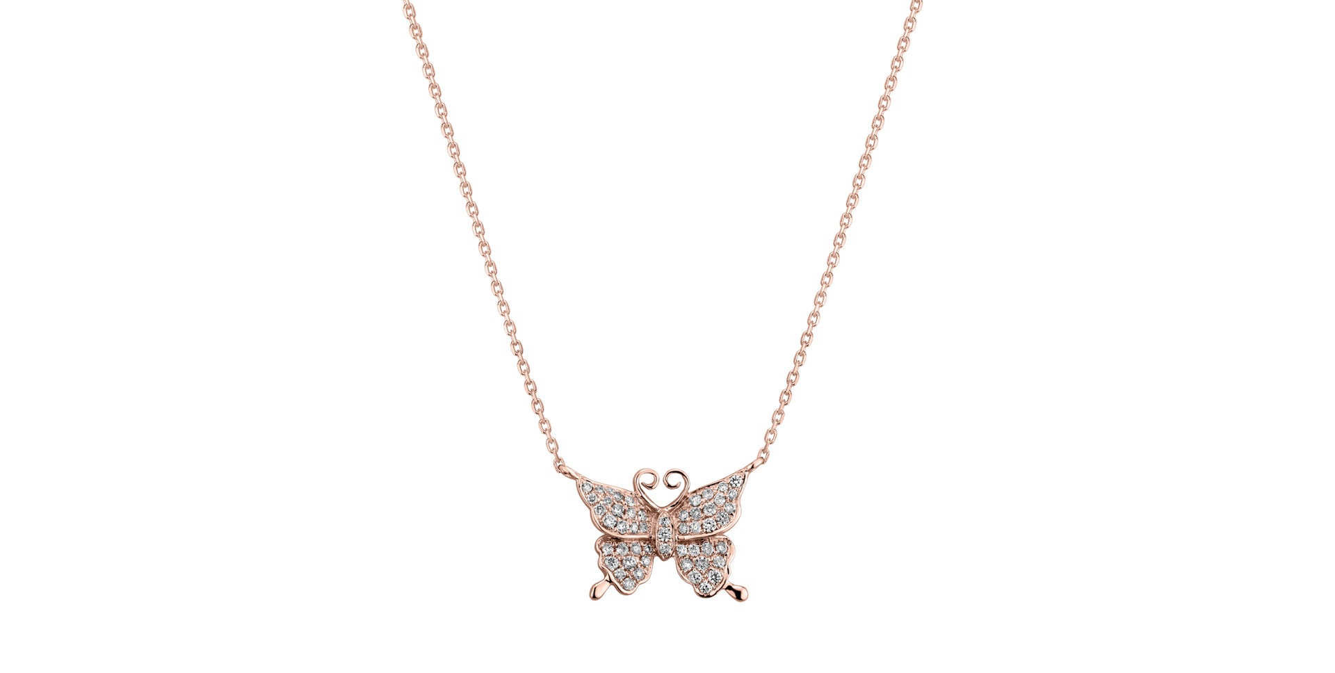 Diamond necklace Monogram Butterfly