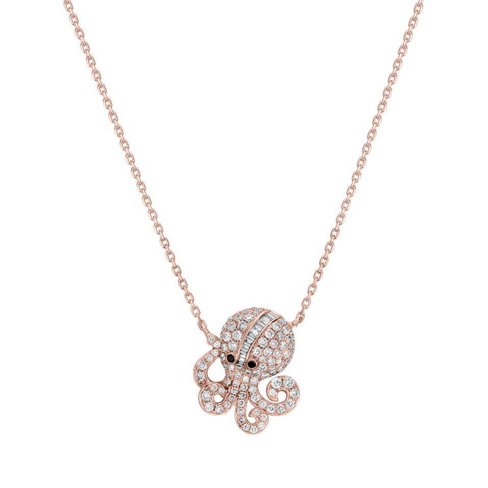 Necklace with black and white diamonds Miss Octopus