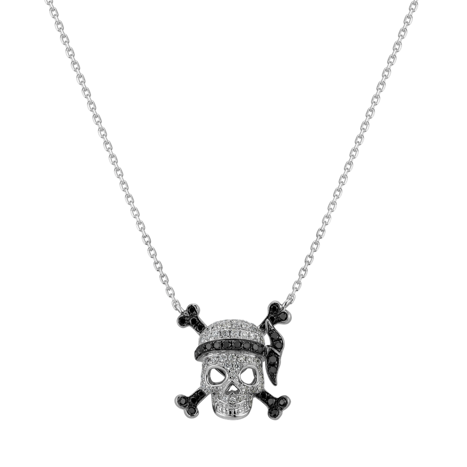 Necklace with black and white diamonds Pirate Treasure