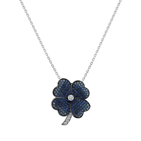 Diamond pendant with necklace and Sapphire My Joy
