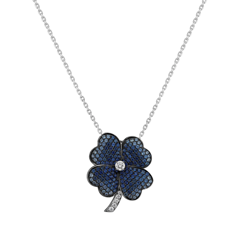 Diamond pendant with necklace and Sapphire My Joy