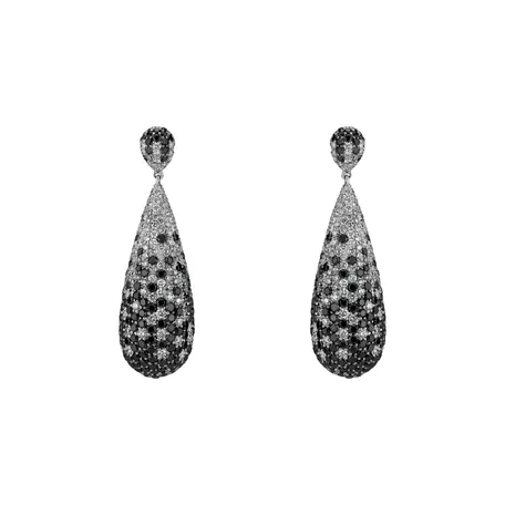 Earrings with black and white diamonds Malorie