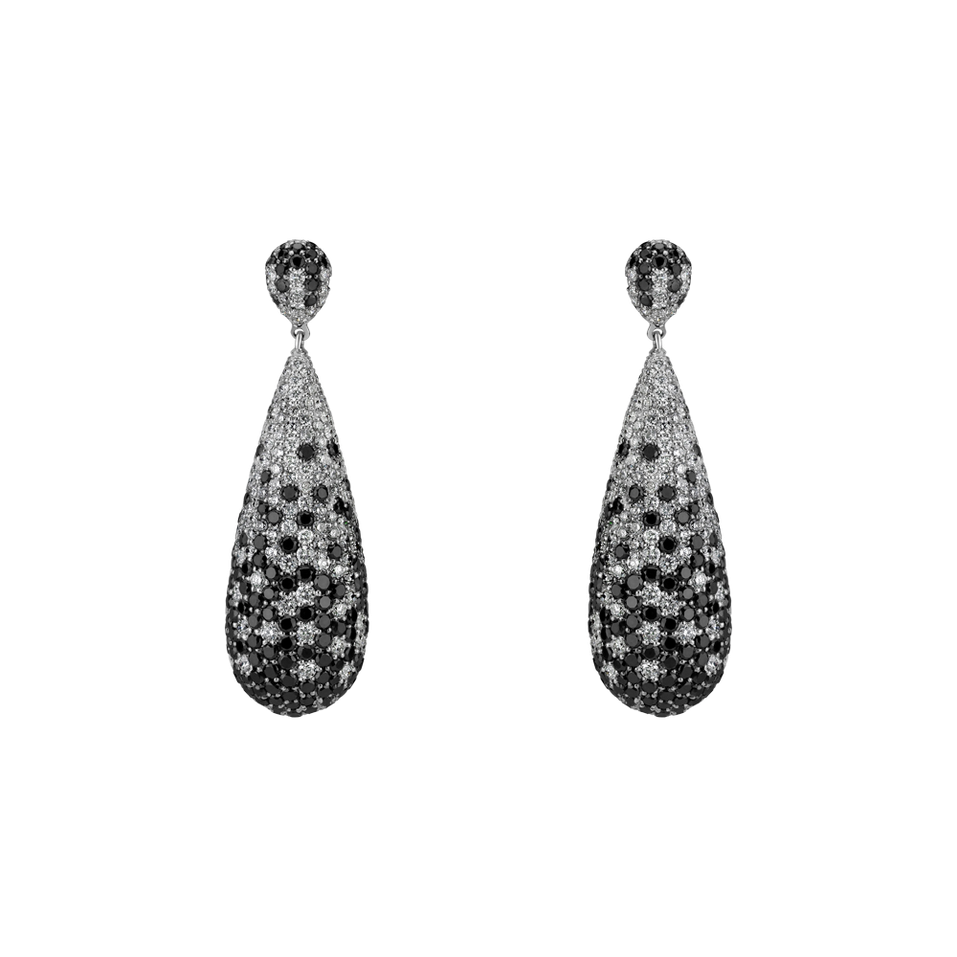 Earrings with black and white diamonds Malorie