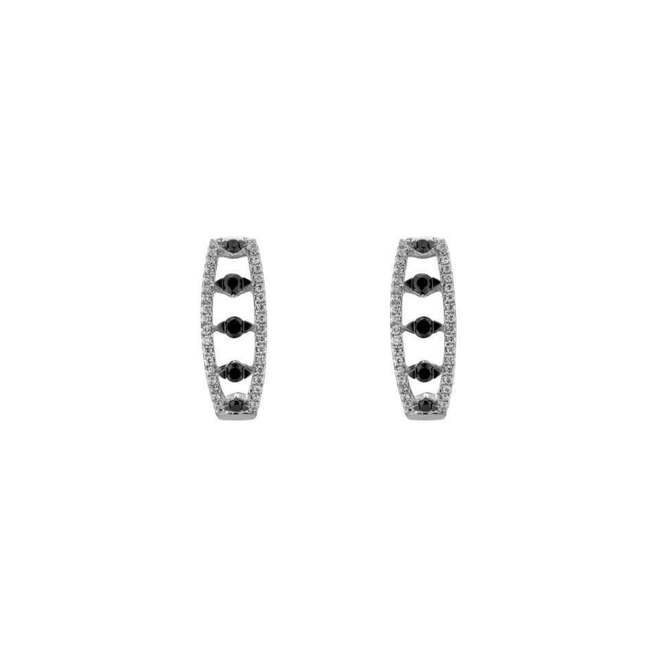 Earrings with black and white diamonds Caraid