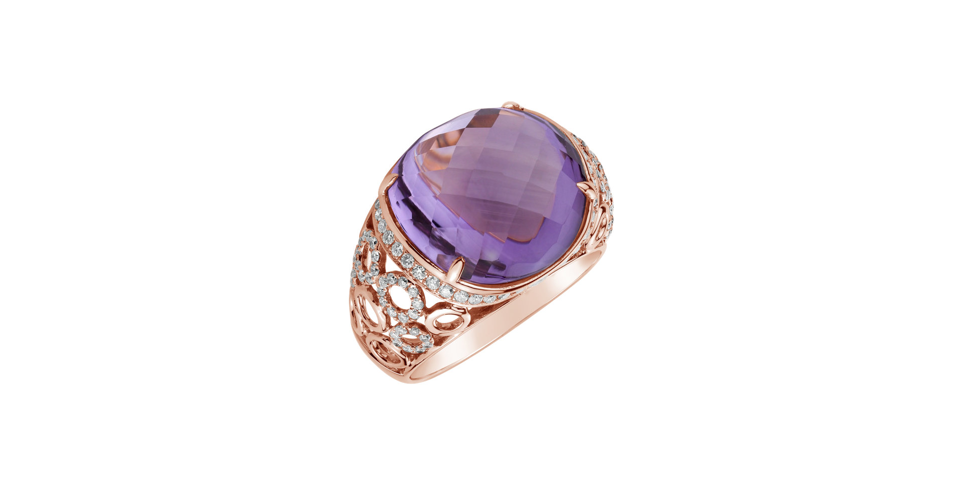 Diamond rings with Amethyst Divine Nobility