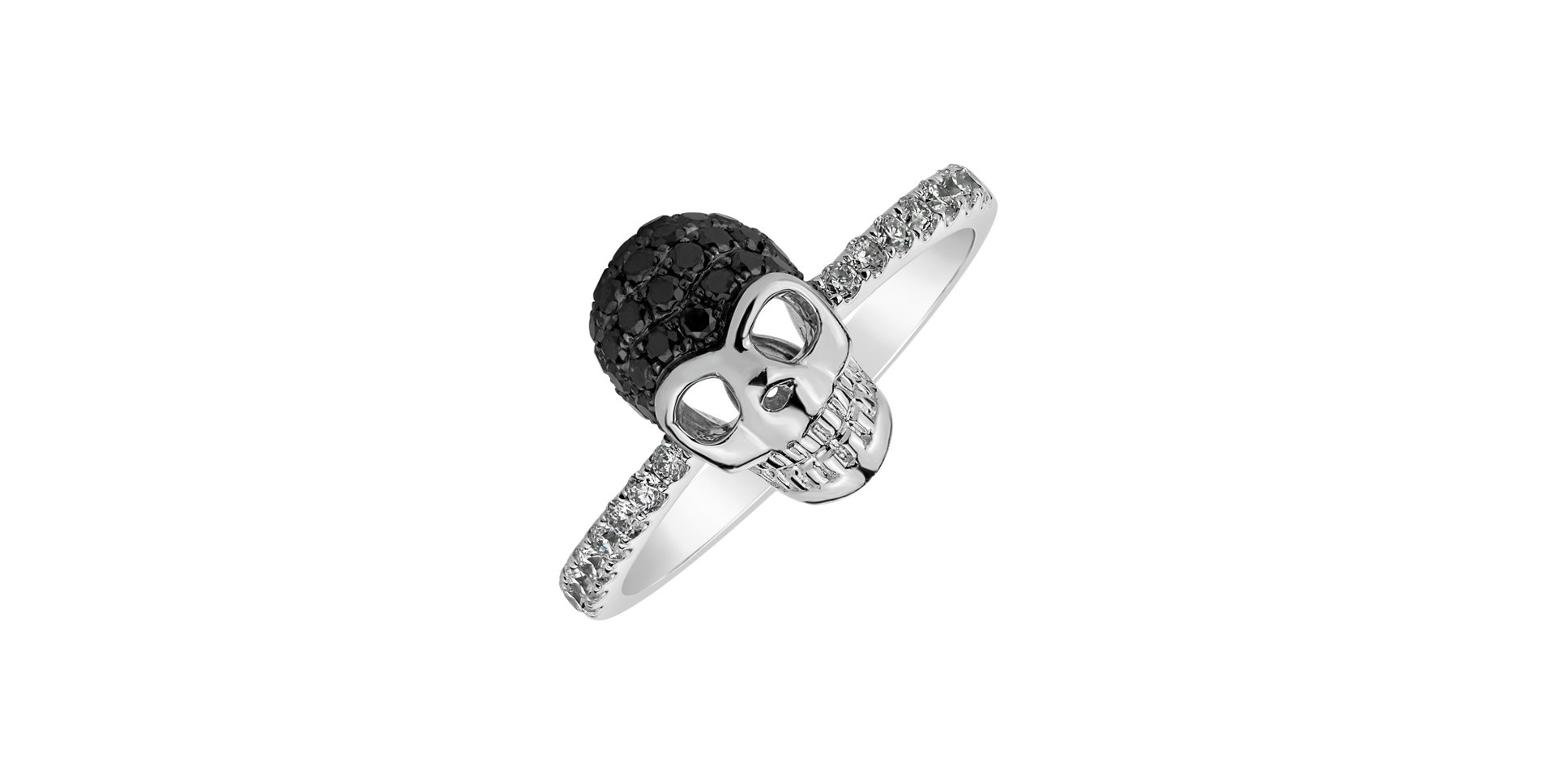 Ring with black and white diamonds Close Death