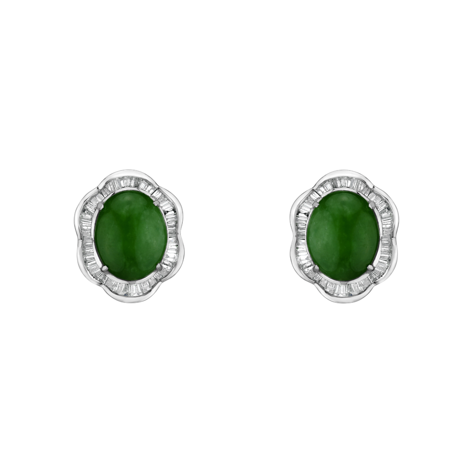 Diamond earrings with Jade Rishi