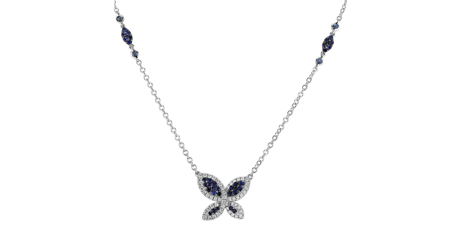 Diamond necklace with Sapphire Shocking Blue