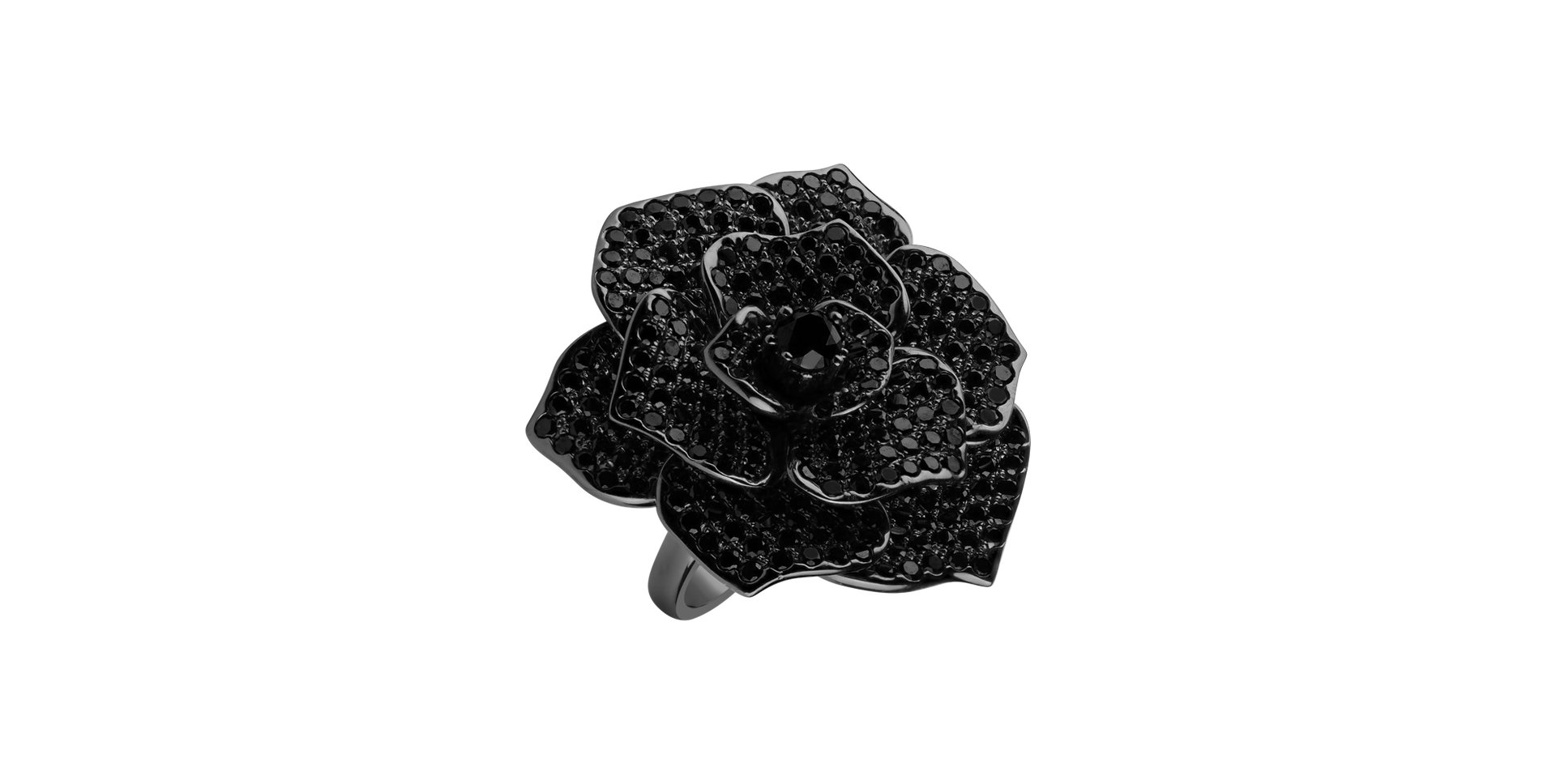 Ring with black diamonds Midnight Witchery