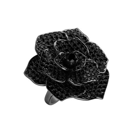 Ring with black diamonds Midnight Witchery