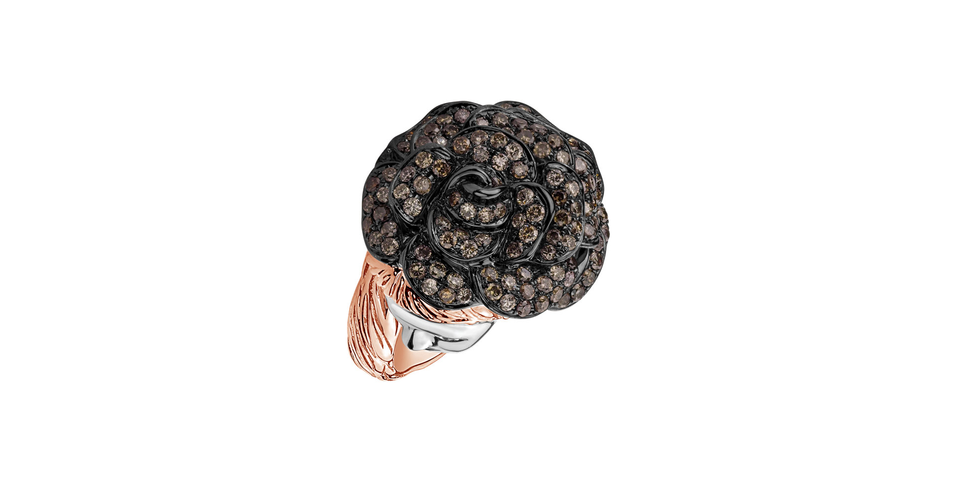 Ring with brown and black diamonds Miracle Aphrodite