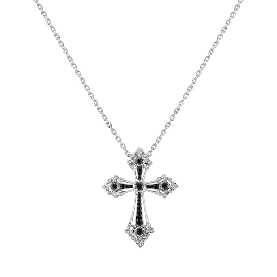 Pendant with black and white diamonds Diamandis