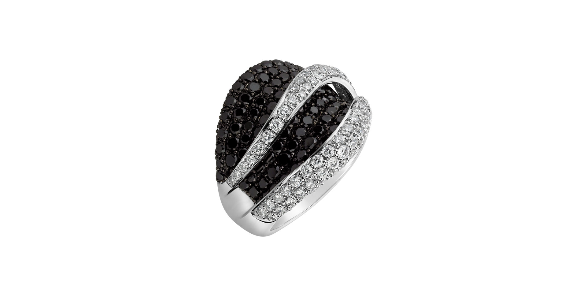 Ring with black and white diamonds Melendez