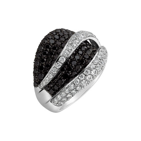 Ring with black and white diamonds Melendez