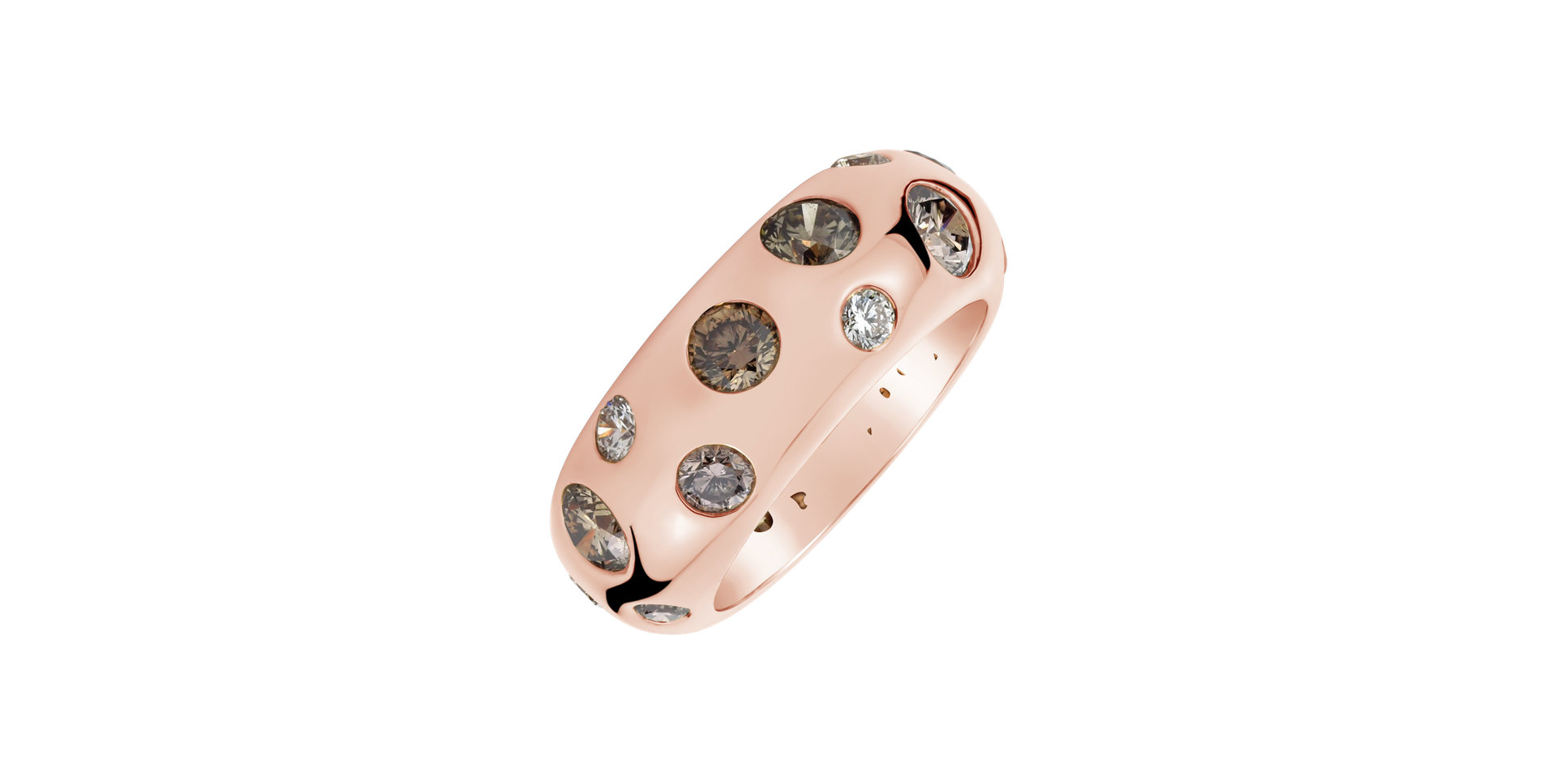 Ring with brown and white diamonds Fergie