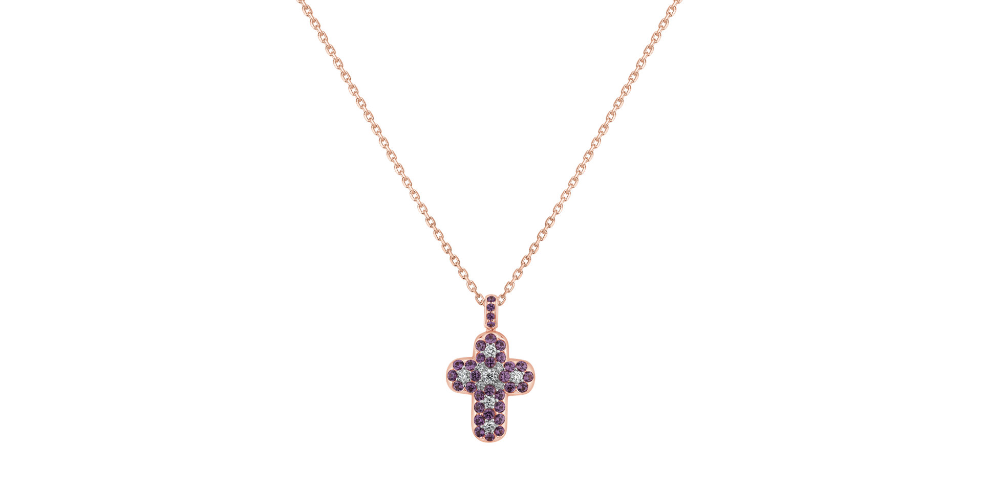 Diamond pendant with Sapphire Cross of  Luck