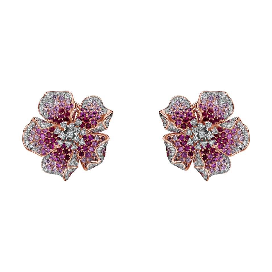 Diamond earrings, Ruby and Sapphire Princess Jasmine