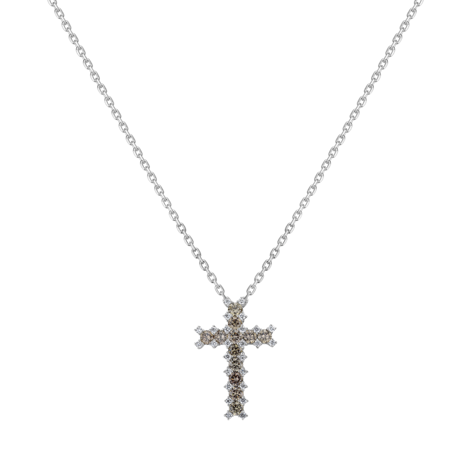 Pendant with brown and white diamonds My Icon