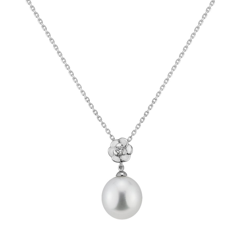 Diamond pendant with Pearl Nautical Melody