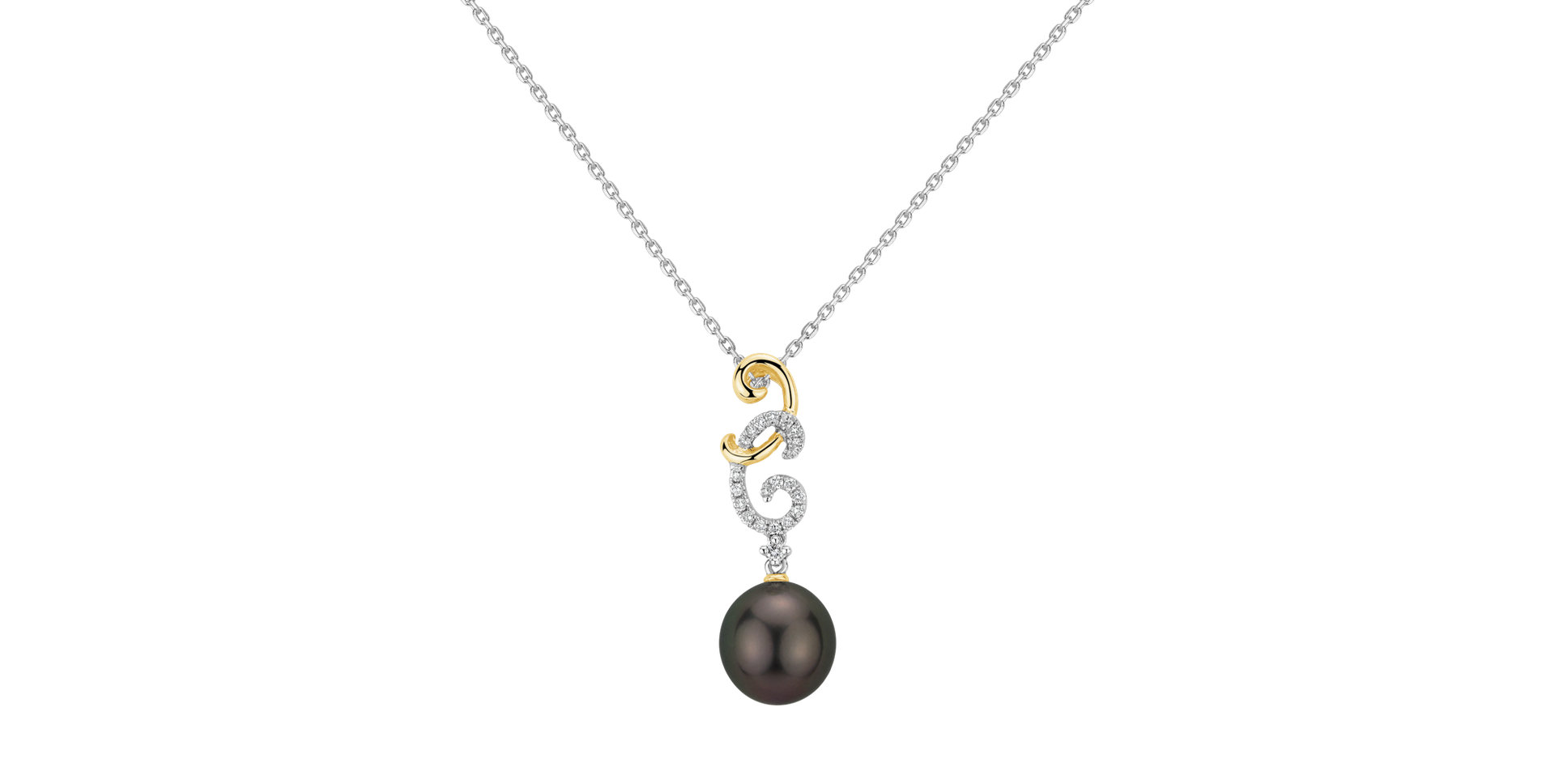 Diamond pendant with Pearl Fantastic Sea
