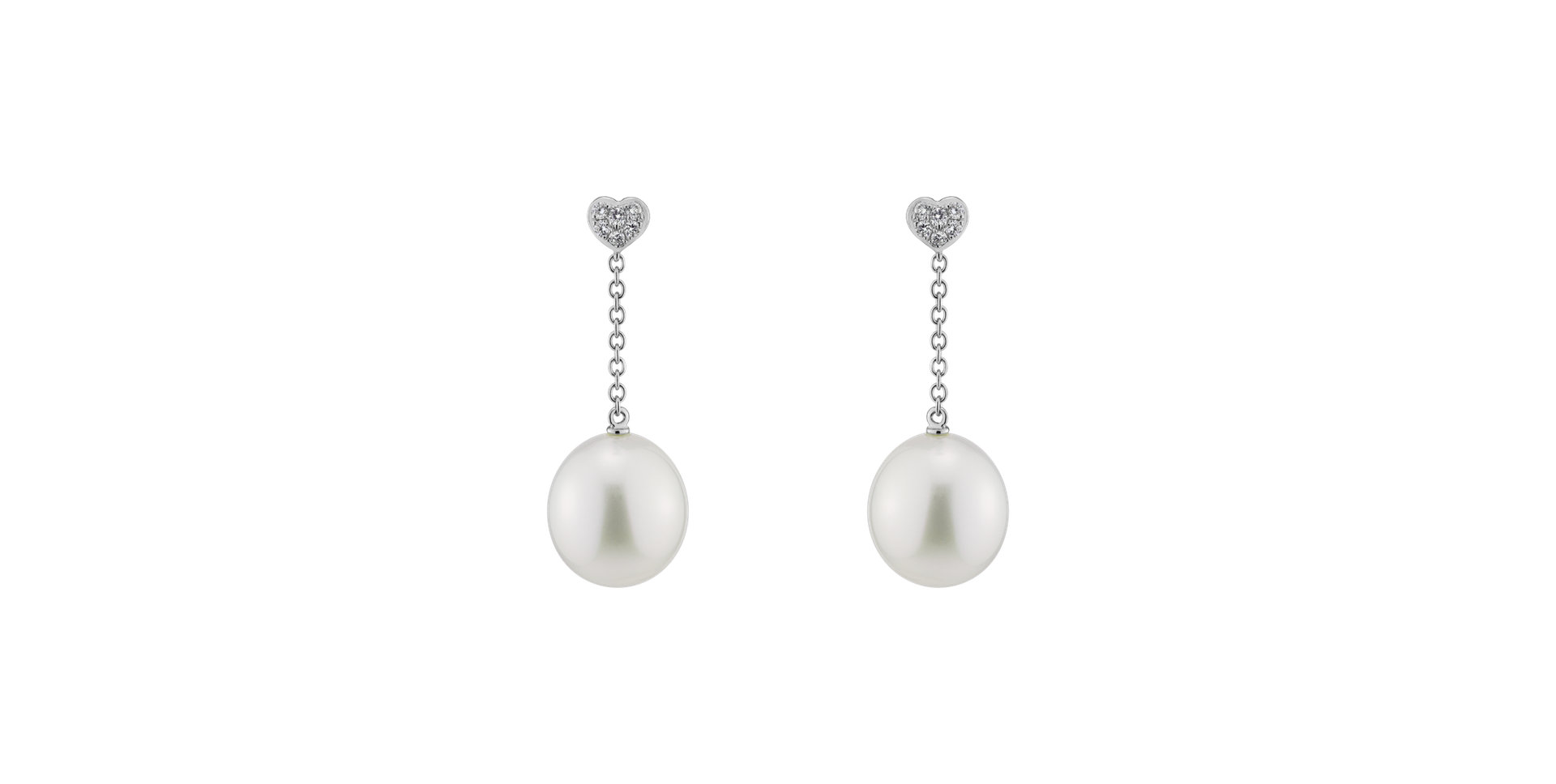 Diamond earrings with Pearl Morriane