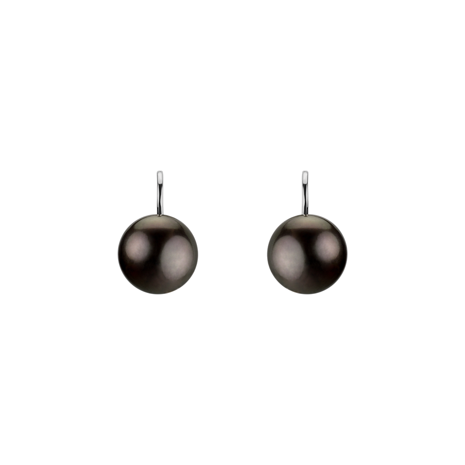 Earrings with Pearl Night Sea