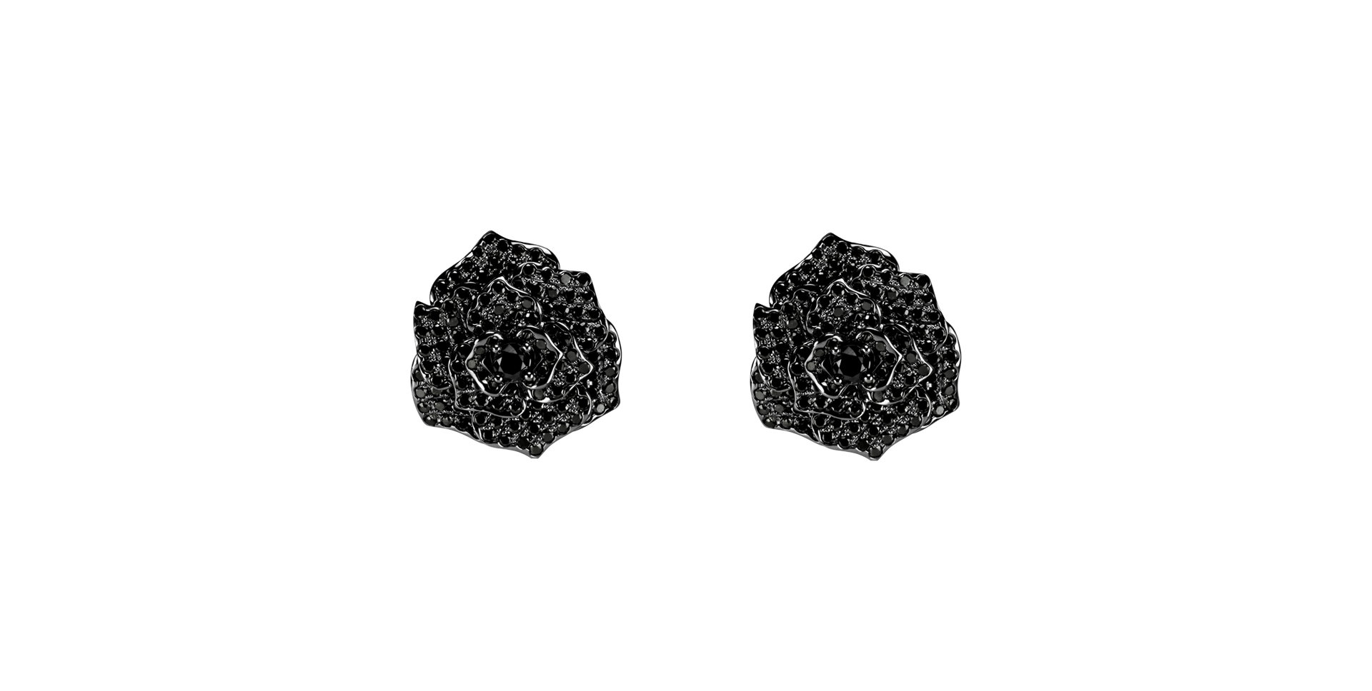 Earrings with black diamonds Witching Rose