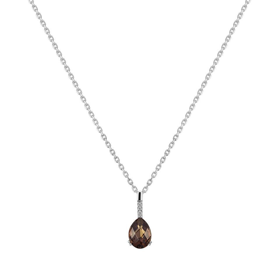 Diamond pendant with Quartz Sahannel