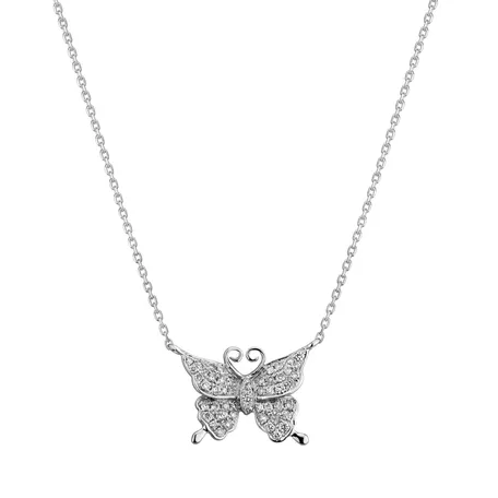 Diamond necklace Monogram Butterfly