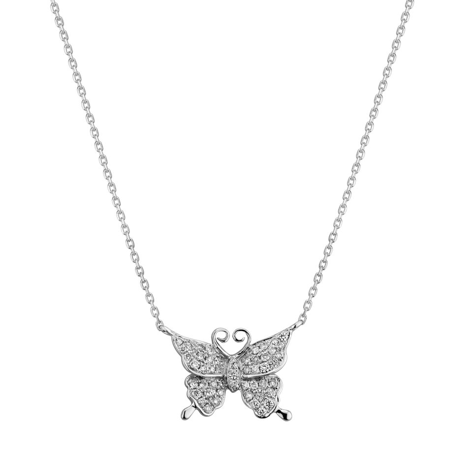 Diamond necklace Monogram Butterfly